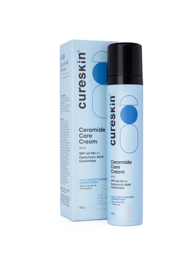 Cureskin Ceramide Moisturiser SPF 40 PA+++ Skin Barrier Repair Face Moisturizer for Men and Women | Hyaluronic Acid Moisturizer for Face | Anti Aging Cream for Women and Men - Image 1
